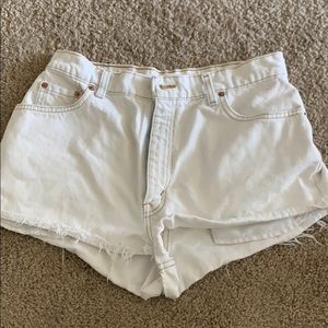 White jean shorts